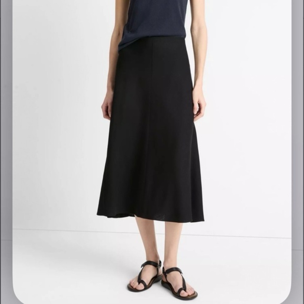 Vince Bias A-Line Skirt in Black Size 16